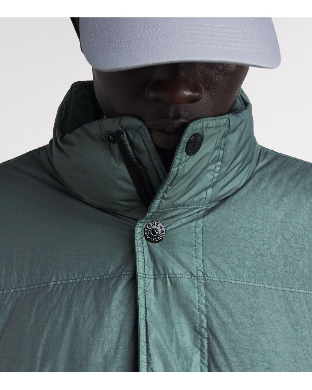 Stone Island Green Garment-Dyed Down Jacket for men
