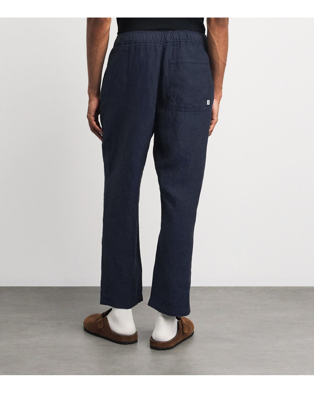 Wax London Blue Linen Kurt Chinos for men