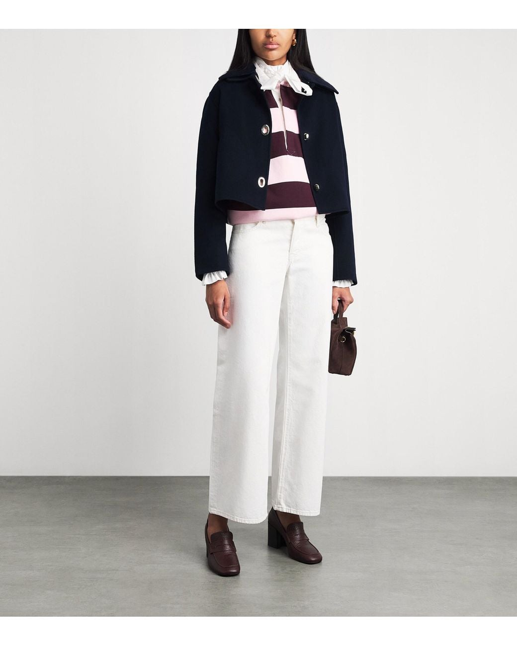 Claudie Pierlot Blue Wool-Blend Corduroy-Collar Jacket