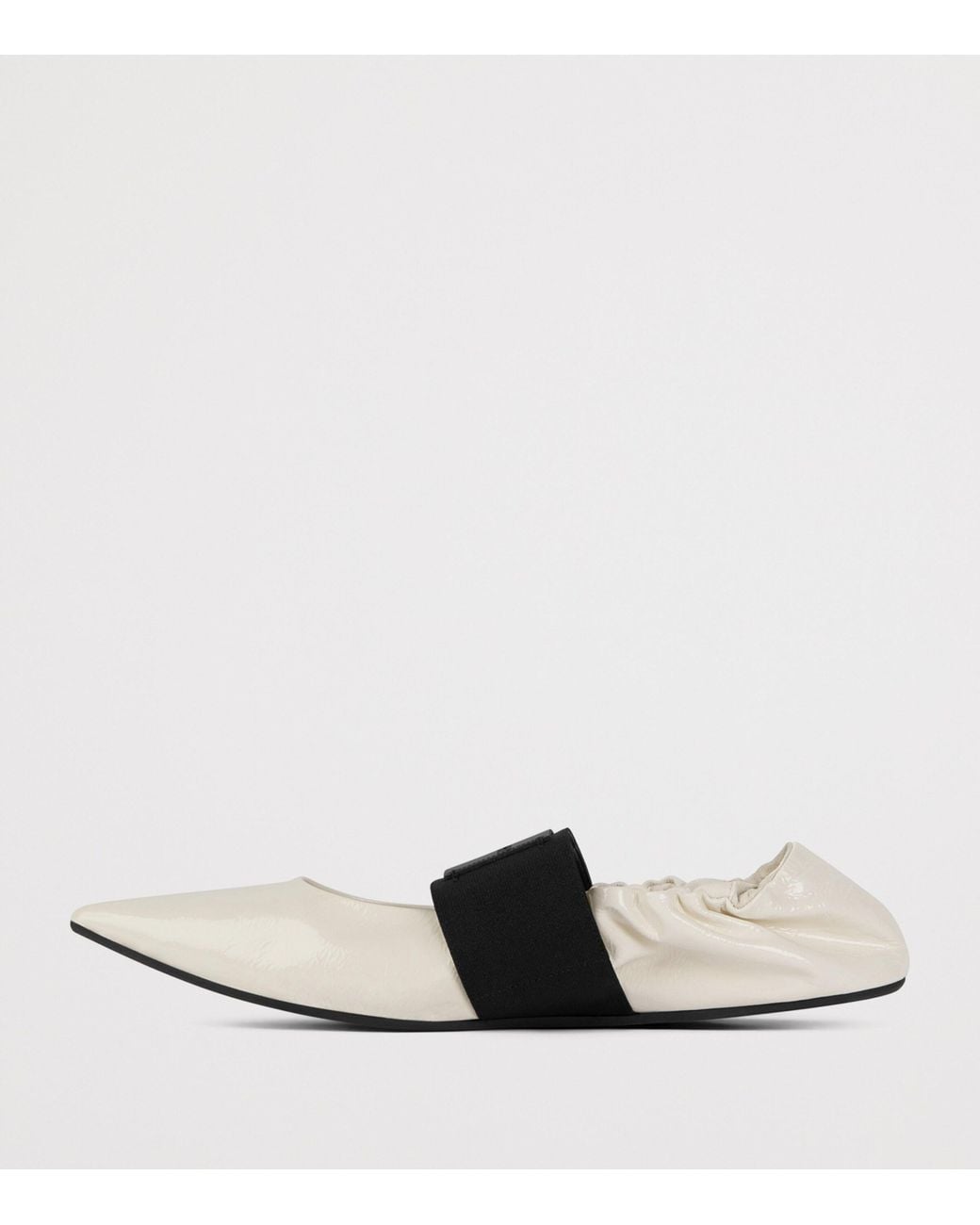 Givenchy White Leather Crush Ballet Flats