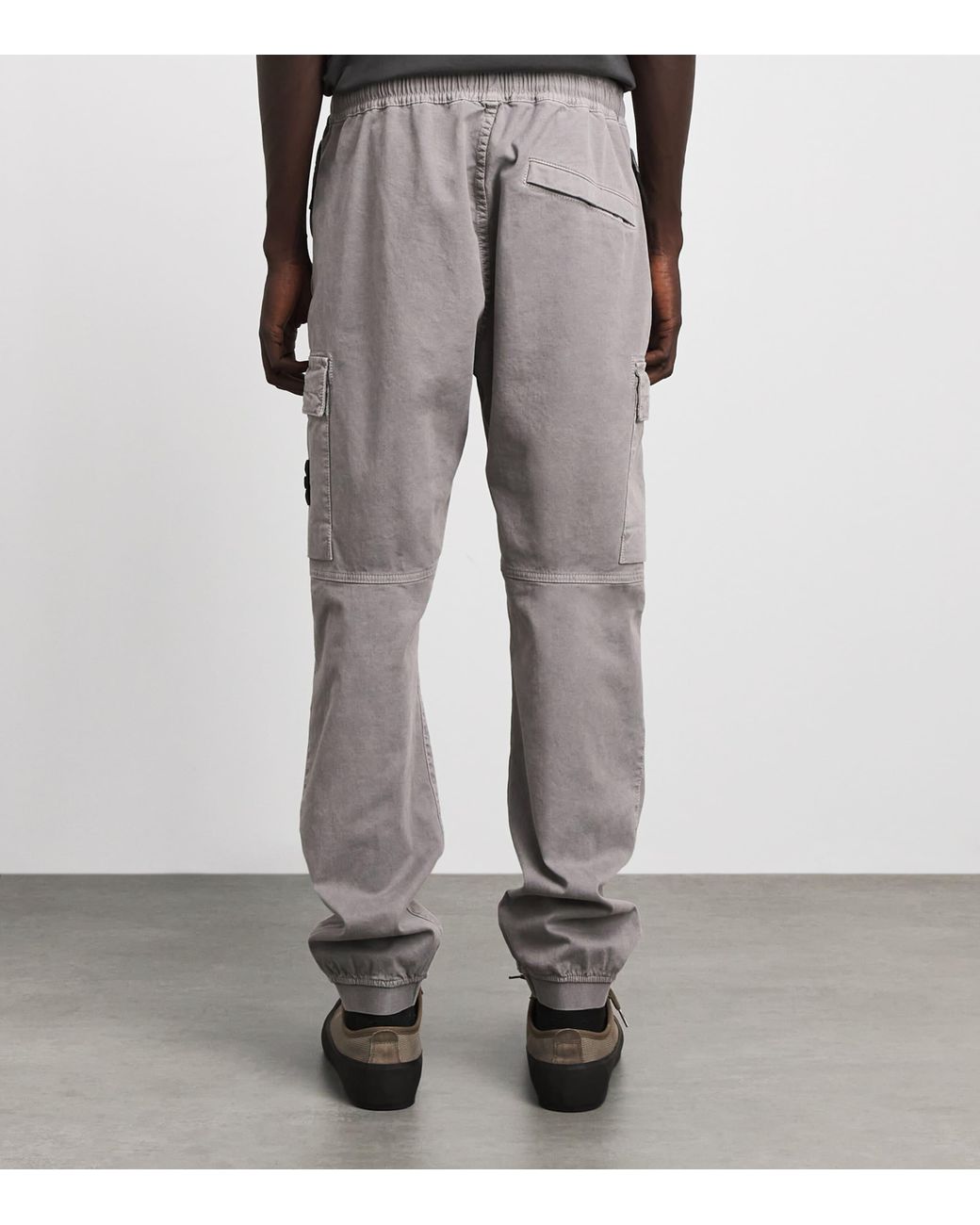 Stone Island Gray Stretch-Cotton Cargo Trousers for men