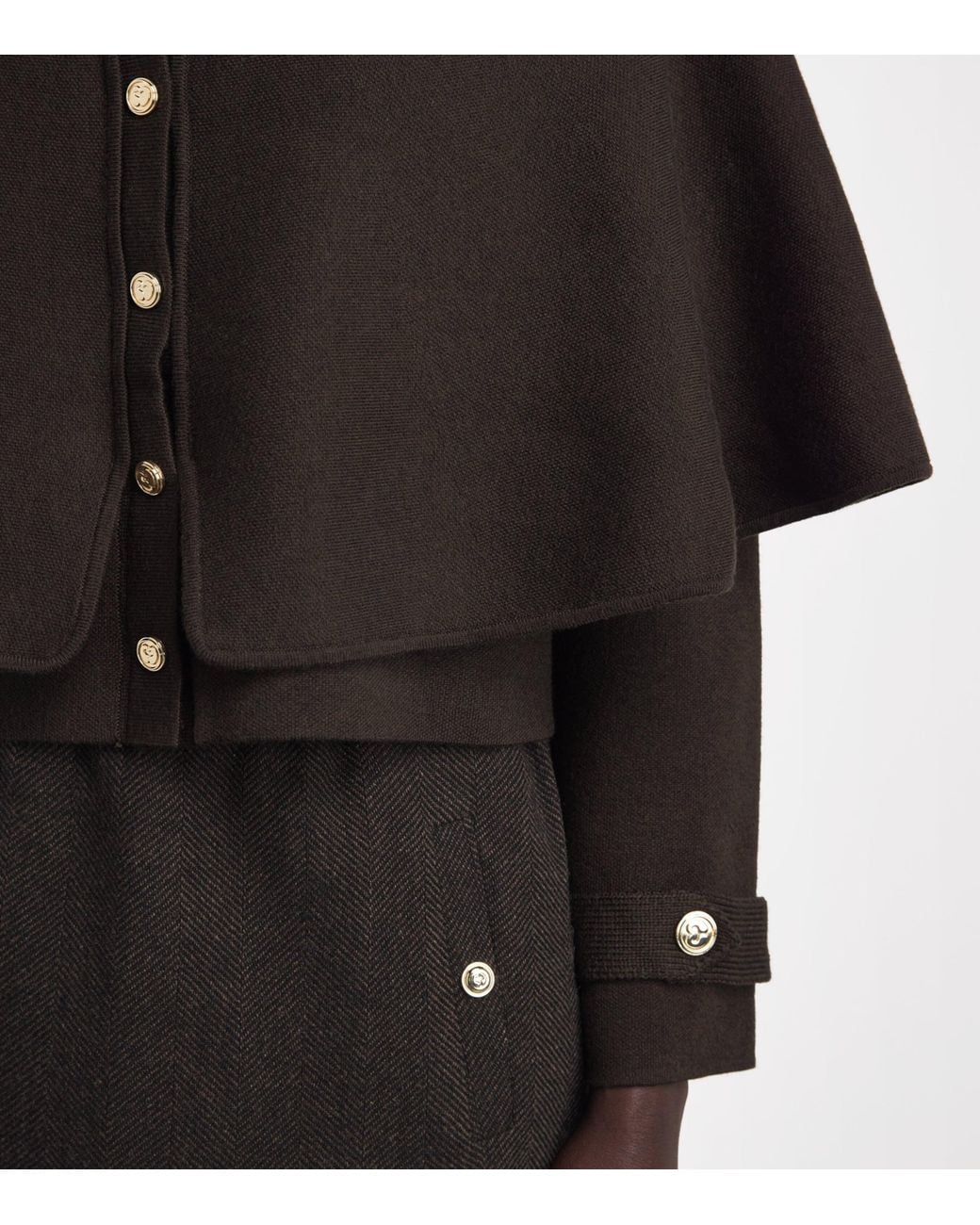 Maje Black Cape-Effect Cardigan