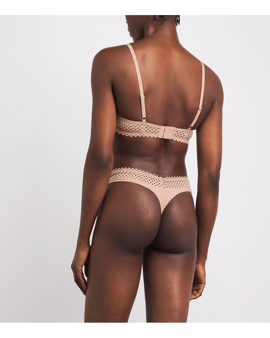 Wolford Pink Romantic Net Thong