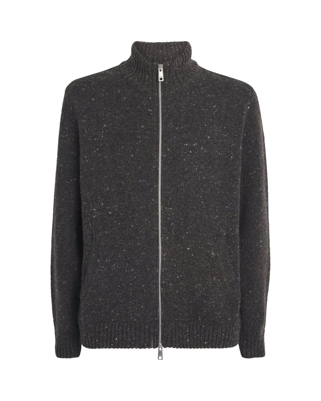 Samsøe & Samsøe Black Wool-Blend Sanate Zip-Up Cardigan for men