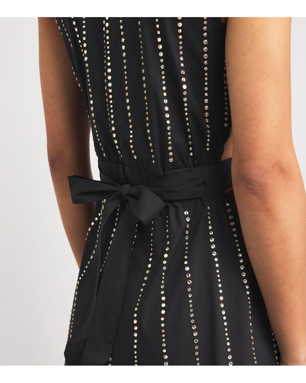 Sandro Black Cotton Embellished Maxi Dress