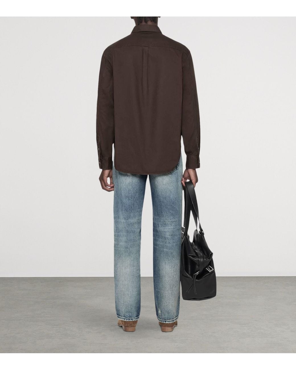 AllSaints Brown Organic Cotton Stow Oversized Shirt for men
