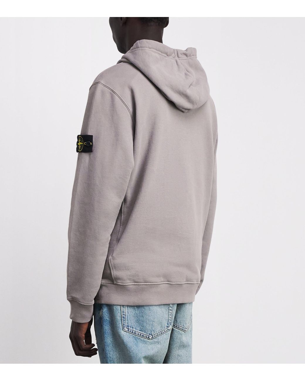 Stone Island Gray Organic Cotton Compass Hoodie for men