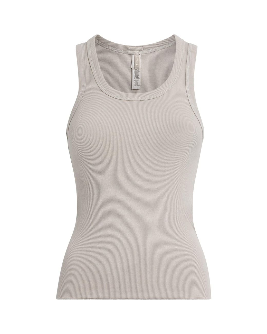 Skims Gray Stretch-Cotton Ribbed Tank Top