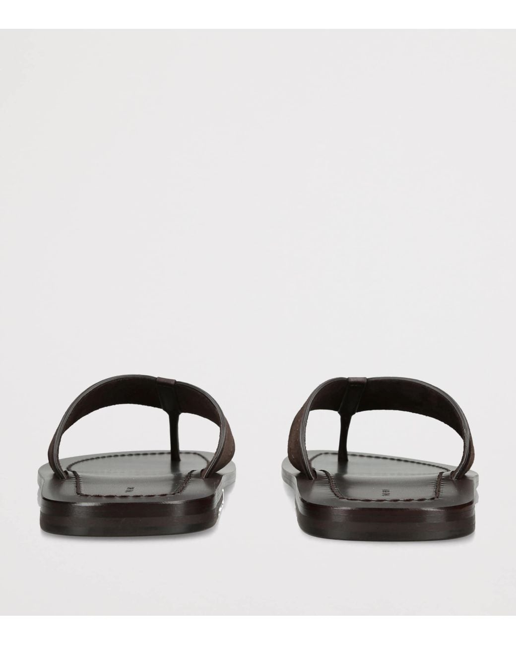 The Row Brown Dan Leather Flip Flops
