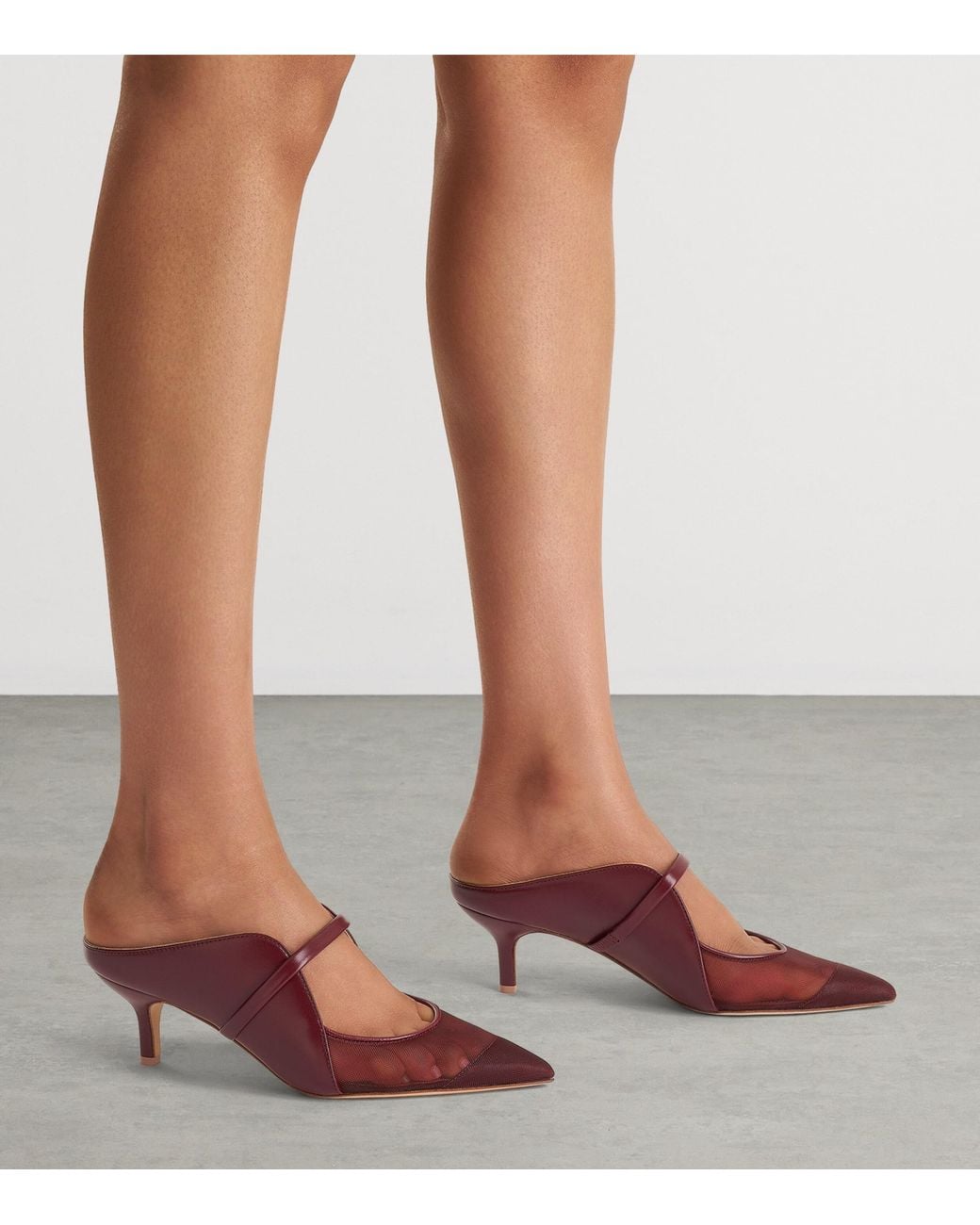 Malone Souliers Purple Leather And Mesh Maureen Heeled Mules 45