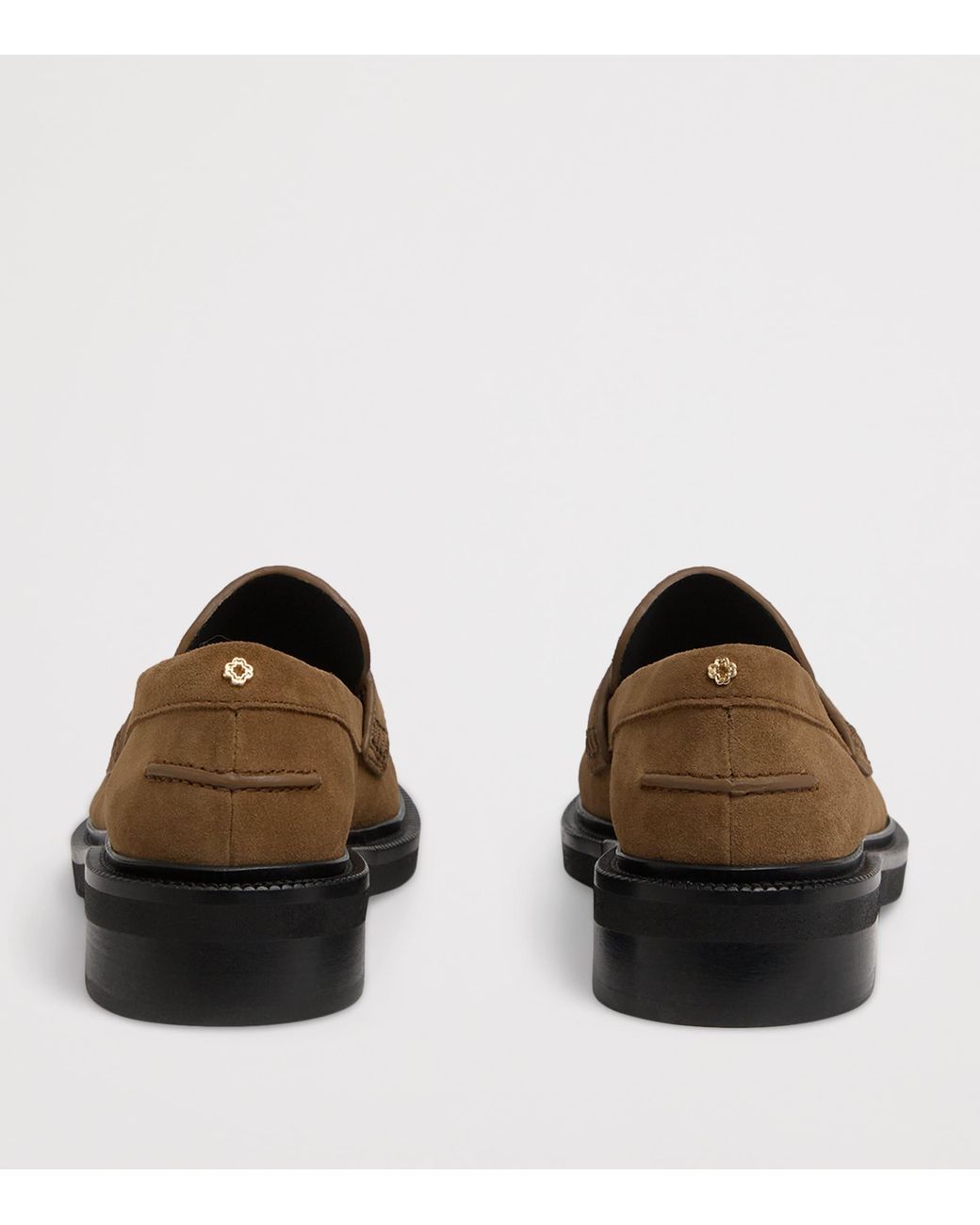 Maje Brown Suede Penny Loafers