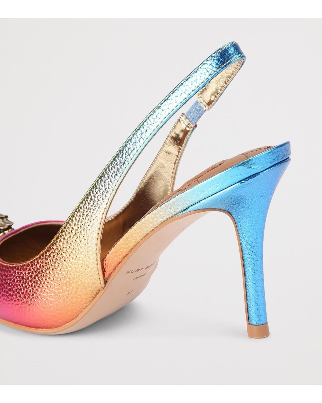 Kurt Geiger Pink Metallic Leather Belgravia Slingback Heels 85