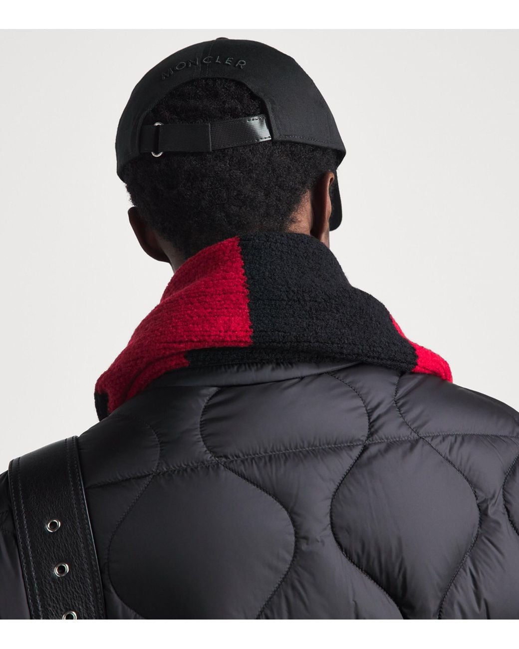 Moncler Black Cotton Logo Baseball Cap for men