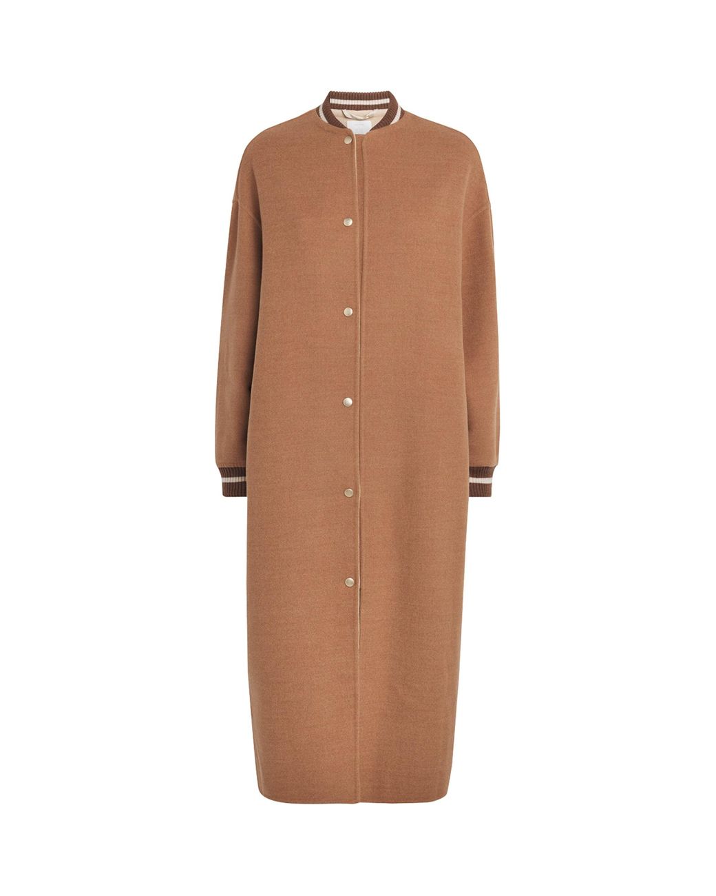 Eleventy Brown Wool Longline Bomber Jacket