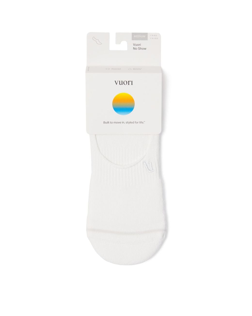 vuori White No Show Performance Socks for men