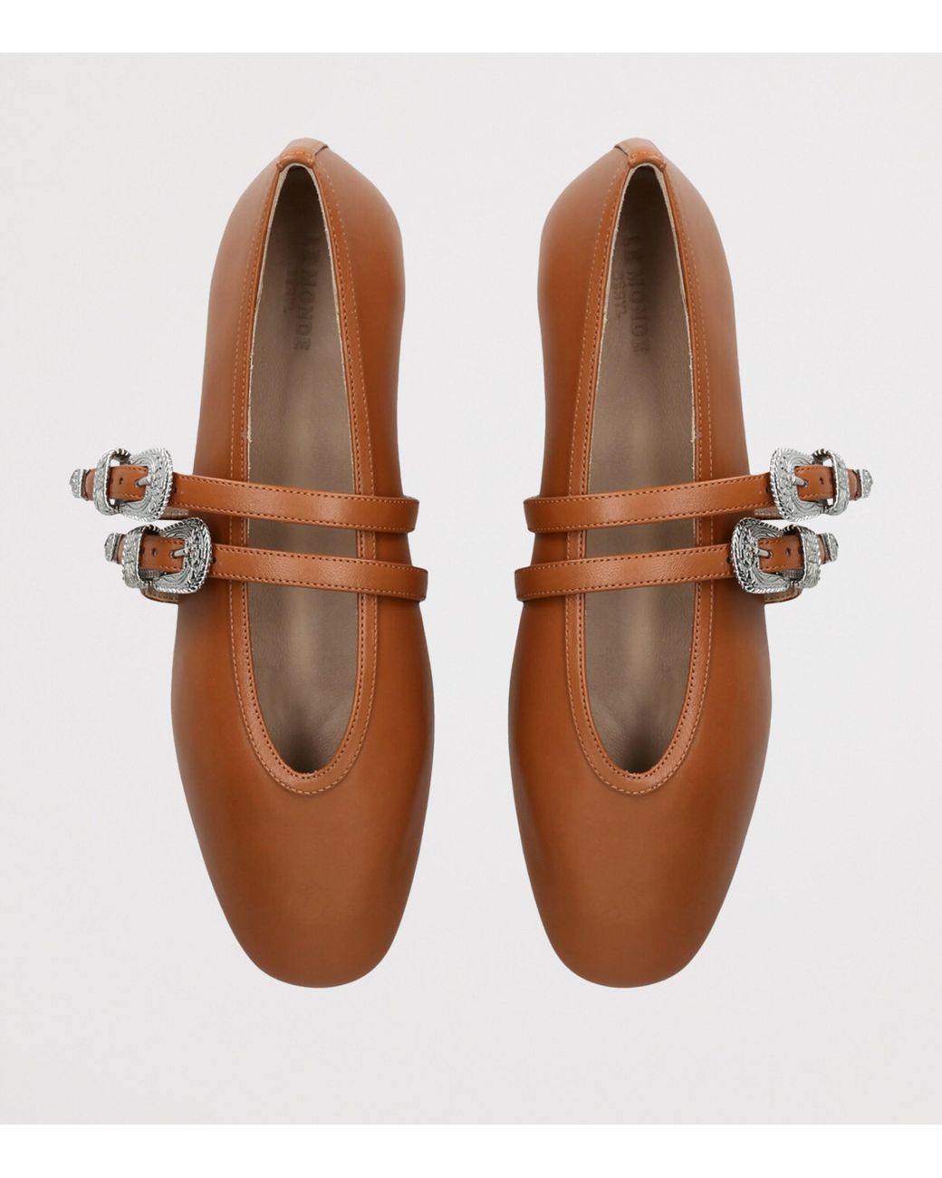 Le Monde Beryl Leather Claudia Ballet Flats in Brown | Lyst UK