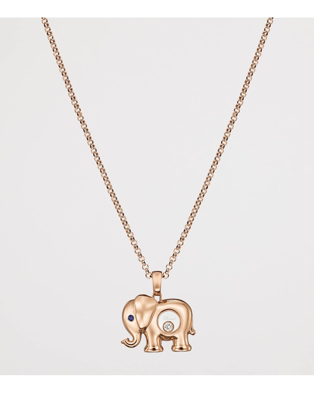 Chopard Metallic And Diamond Happy Diamonds Elephant Necklace