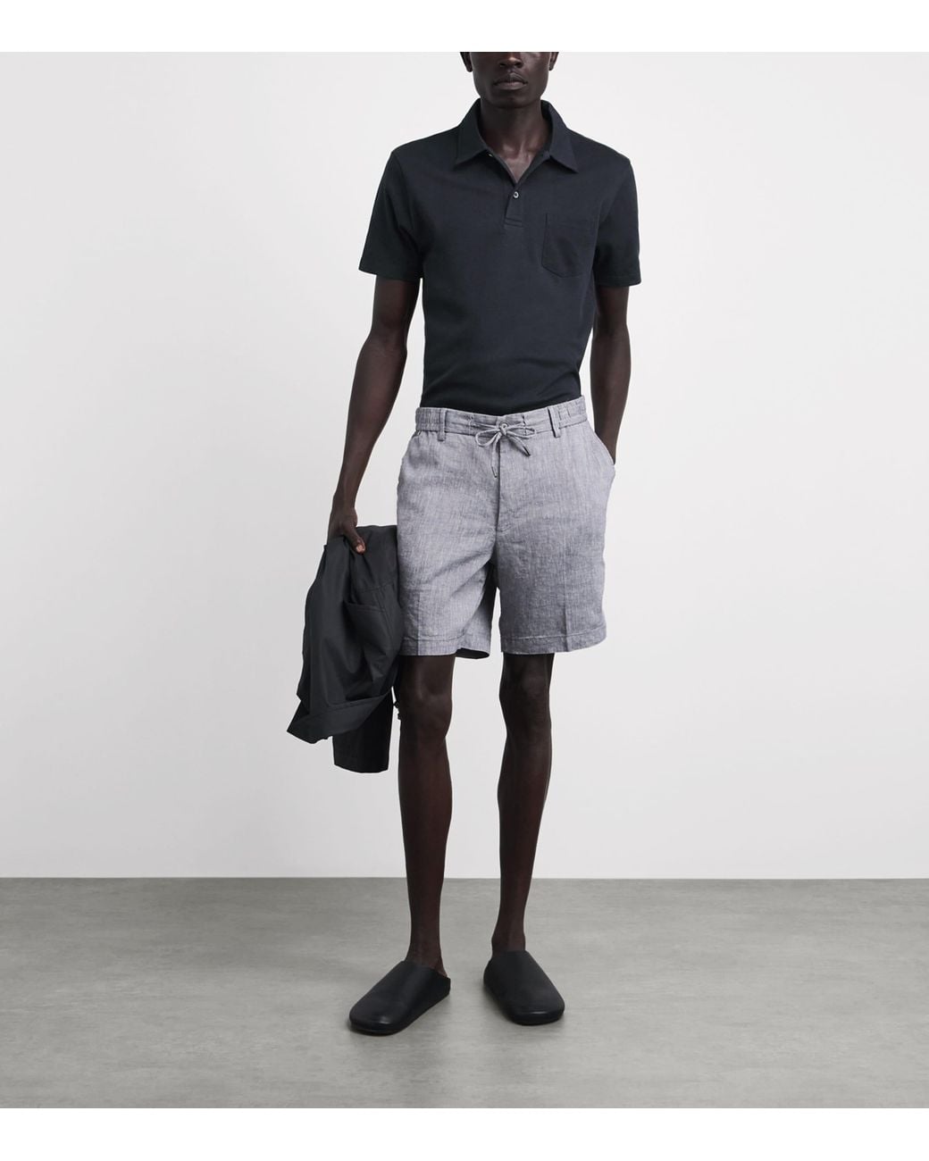 Sunspel Blue Sea Island Cotton Riviera Polo Shirt for men