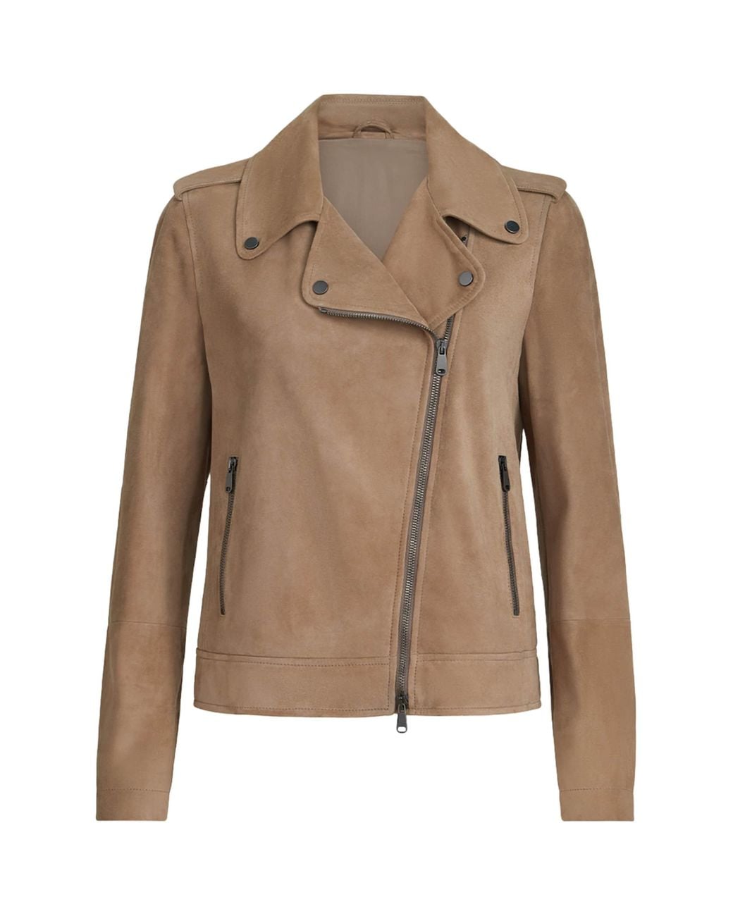 Brunello Cucinelli Brown Suede Biker Jacket