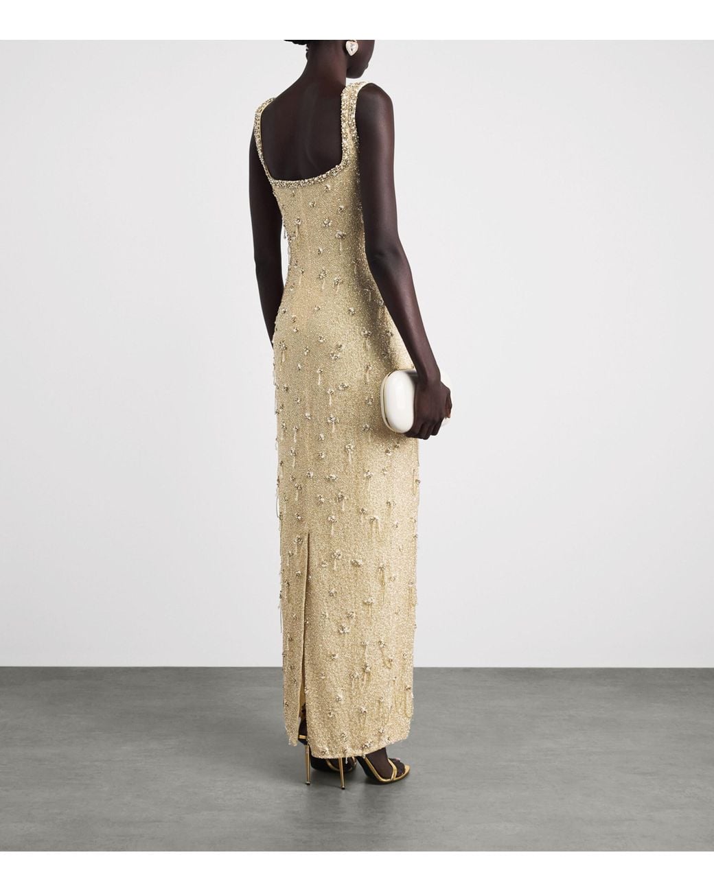 Clio Peppiatt White Embellished Athena Gown
