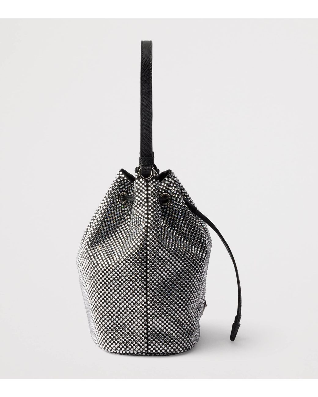 Prada Black Mini Crystal-Embellished Bucket Bag