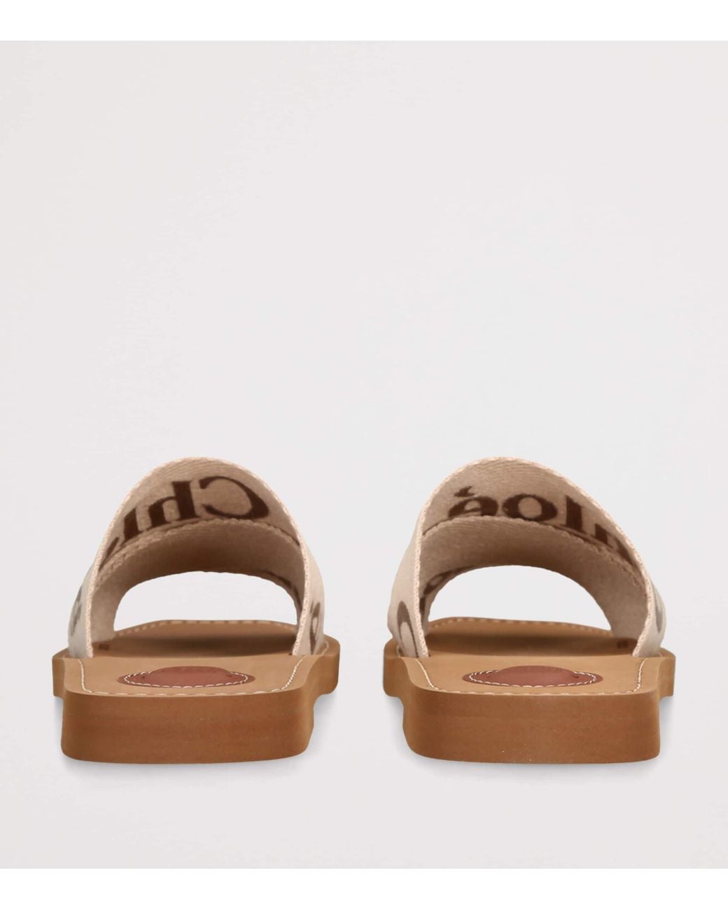 Chloé Natural Canvas Jacquard Woody Sandals