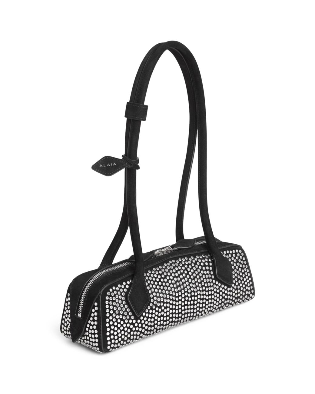 Alaïa Black Small Suede Studded Le Teckel Shoulder Bag