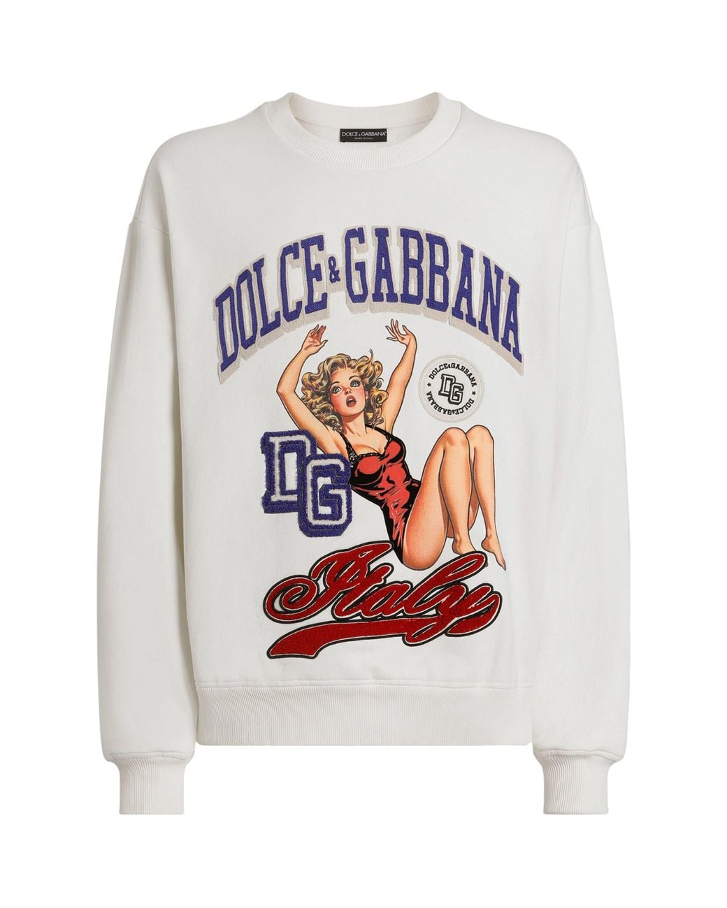 Dolce & Gabbana White Sweatshirt With Patch for men