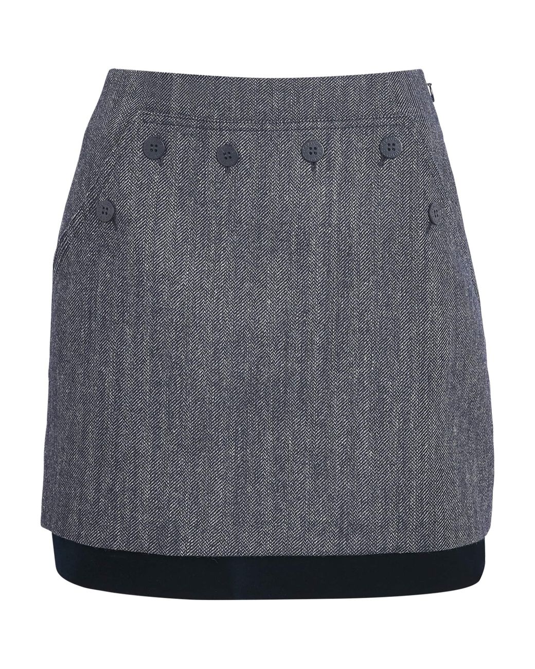 Claudie Pierlot Gray Wool-Blend Tweed Mini Skirt
