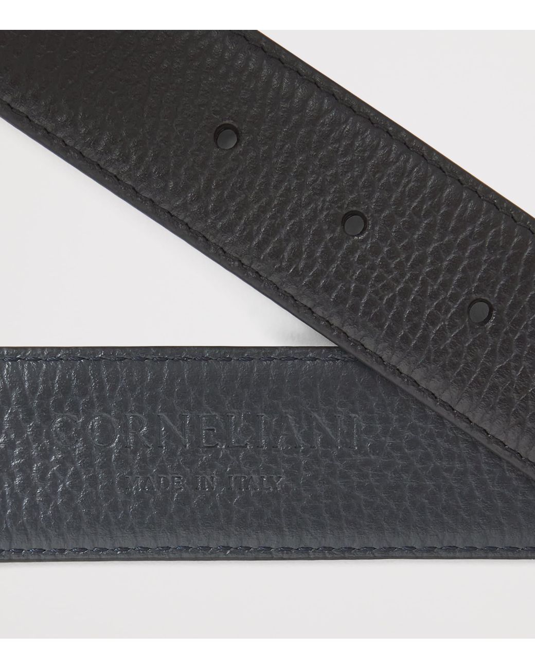 Corneliani Black Leather Belt for men