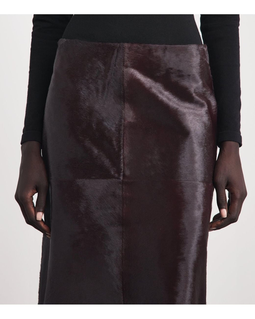 Jonathan Simkhai Purple Calf Hair Tobiana Midi Skirt