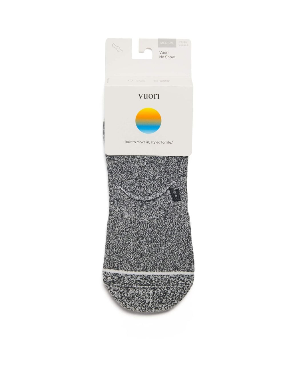 vuori Gray No Show Performance Socks for men