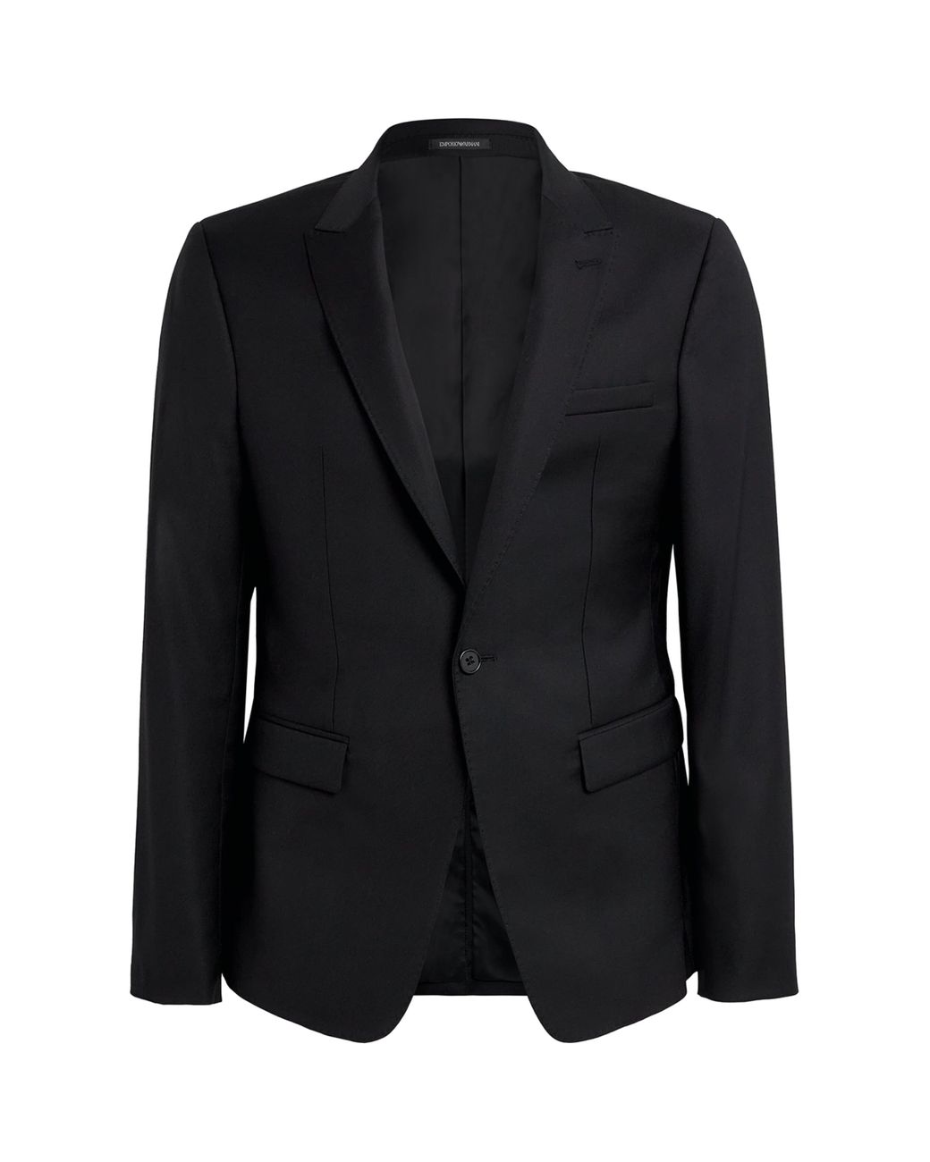 Emporio Armani Black Wool Single-Breasted Blazer for men