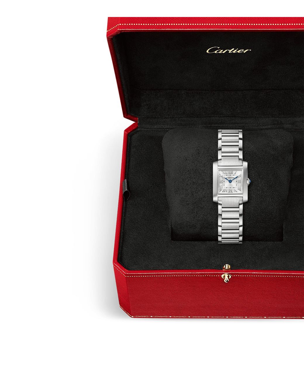 Cartier White Small Steel Tank Française Watch 21.2Mm