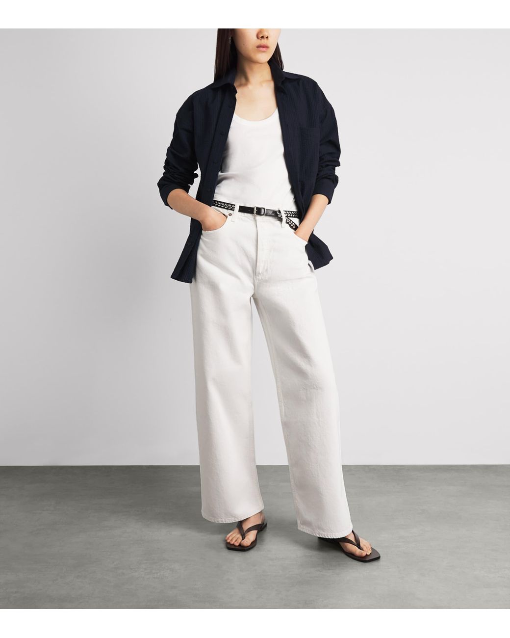 Agolde White The Low-Slung Baggy Jeans