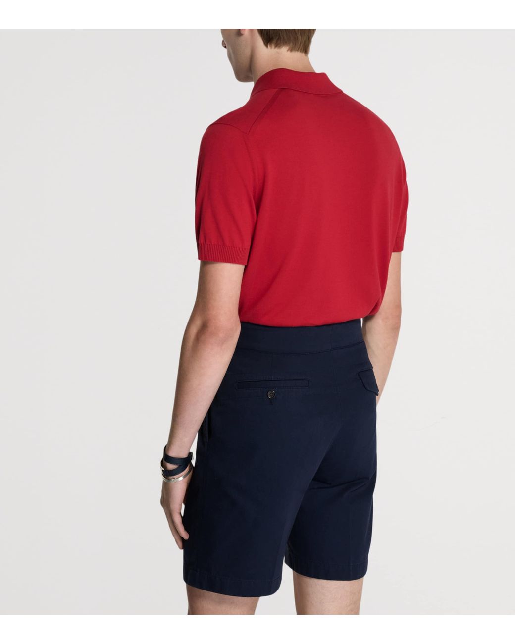 Dunhill Red Cotton-Mulberry Silk Polo Shirt for men