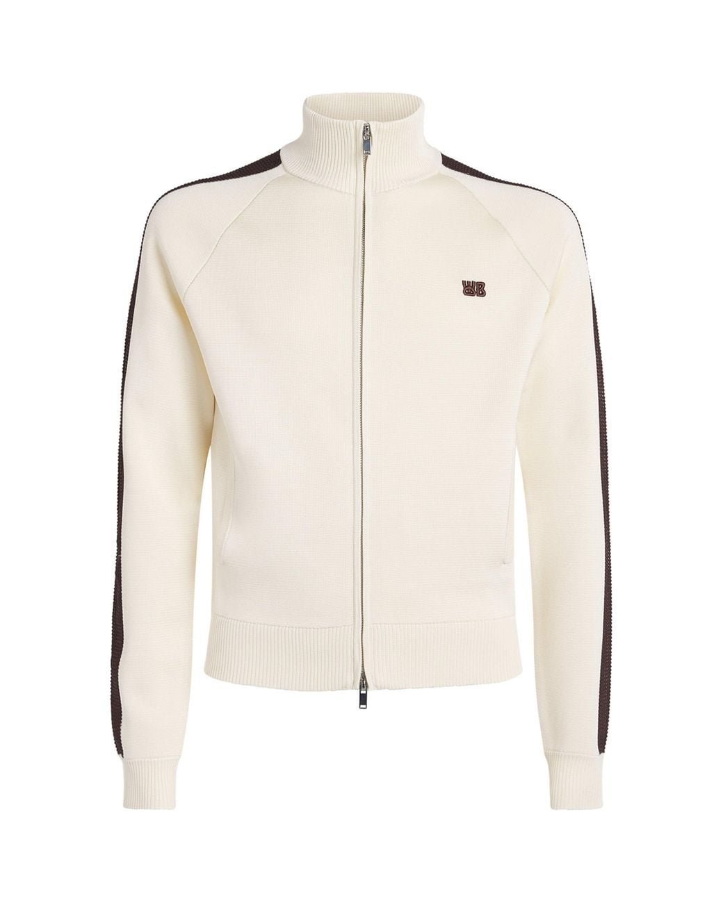 Wales Bonner Natural Knitted Tide Track Jacket for men
