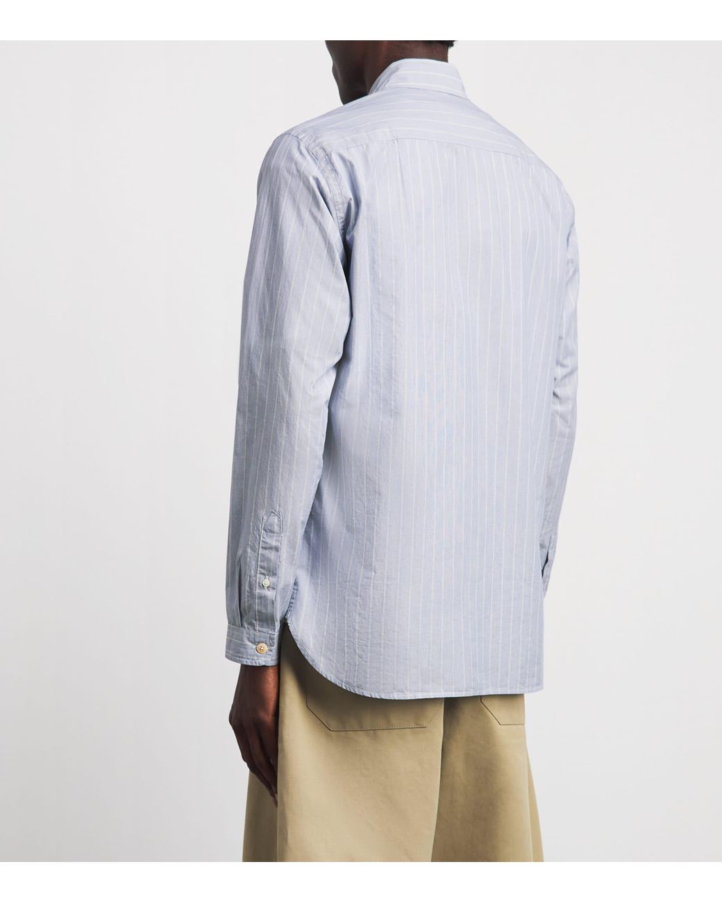 Oliver Spencer Blue Cotton Stripe New York Special Shirt for men
