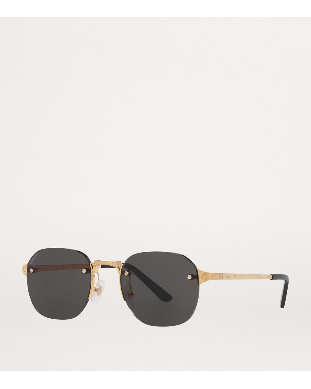 Cartier Gray Santos De Round Sunglasses for men