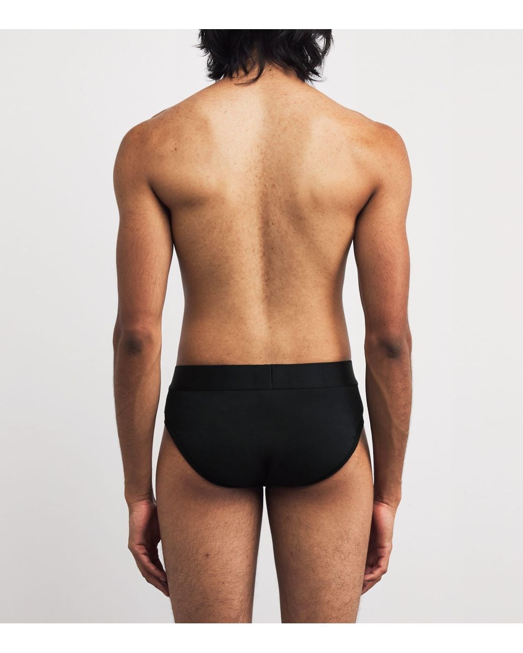 Emporio Armani Black Stretch-Cotton Logo Briefs for men