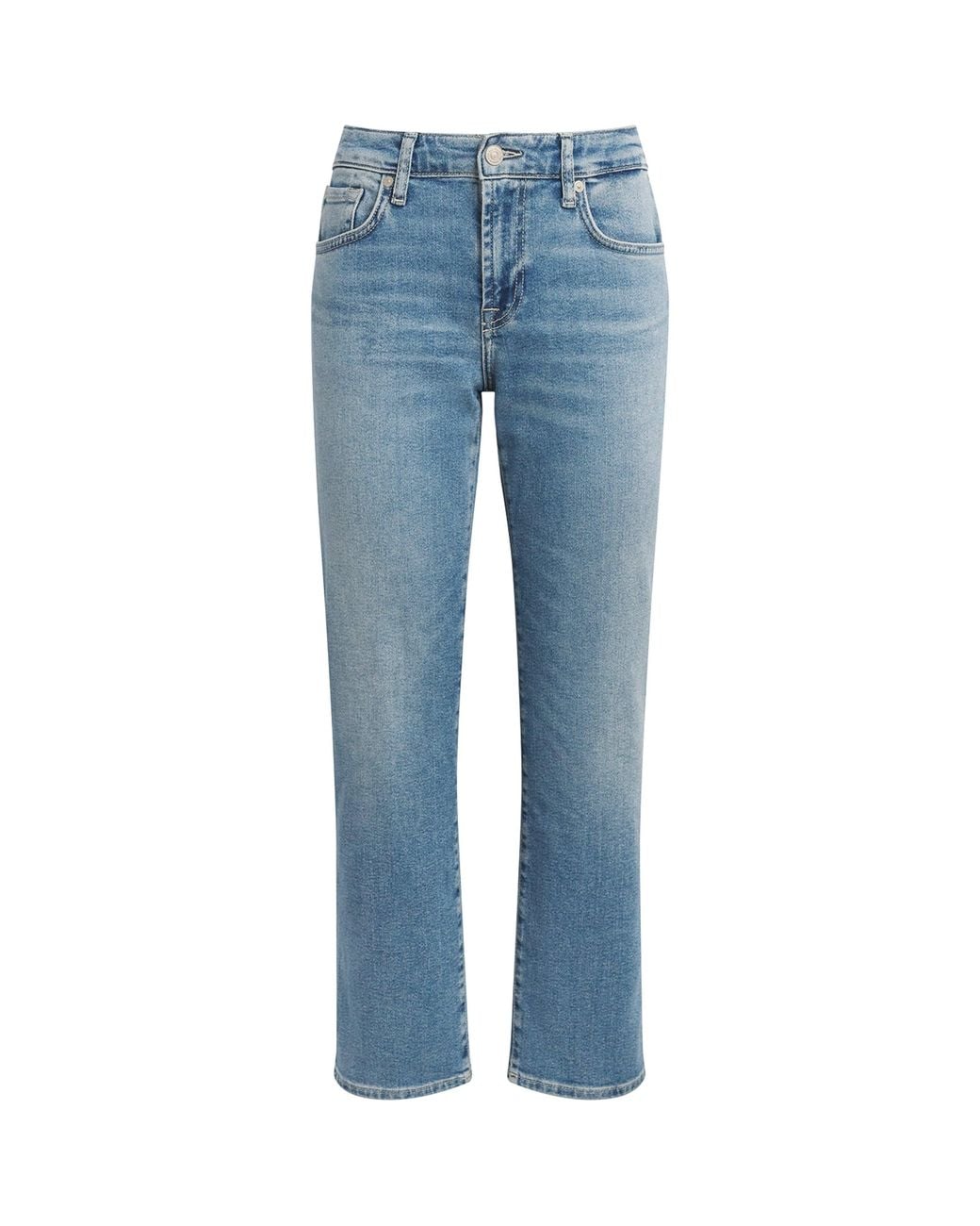 7 For All Mankind Blue Calie Mid-Rise Straight Jeans