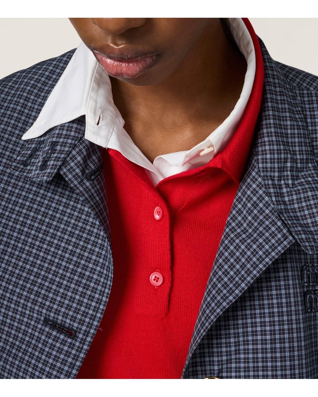 Miu Miu Red Wool Polo Sweater
