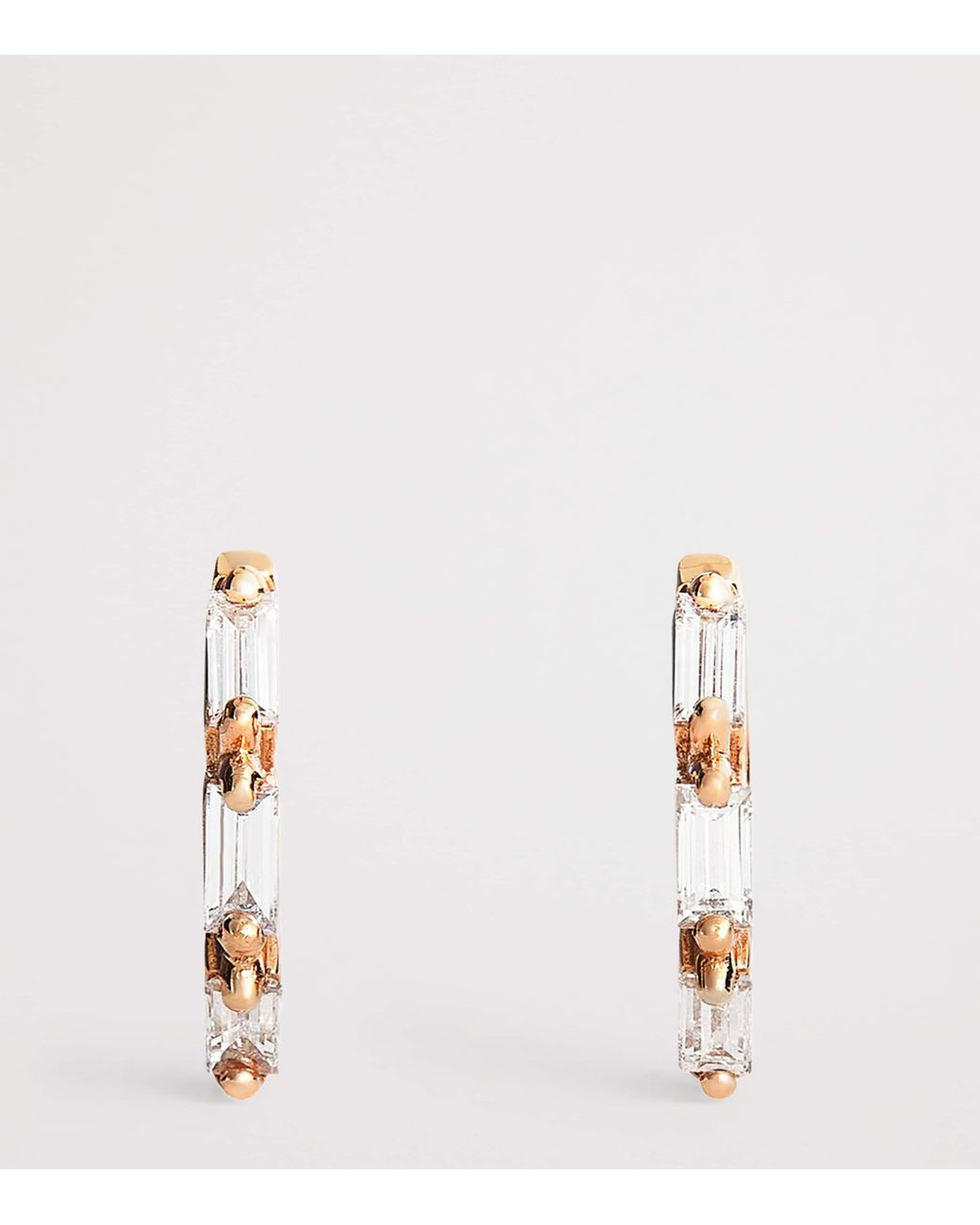 Suzanne Kalan Metallic And Diamond Bold Triple Huggie Earrings