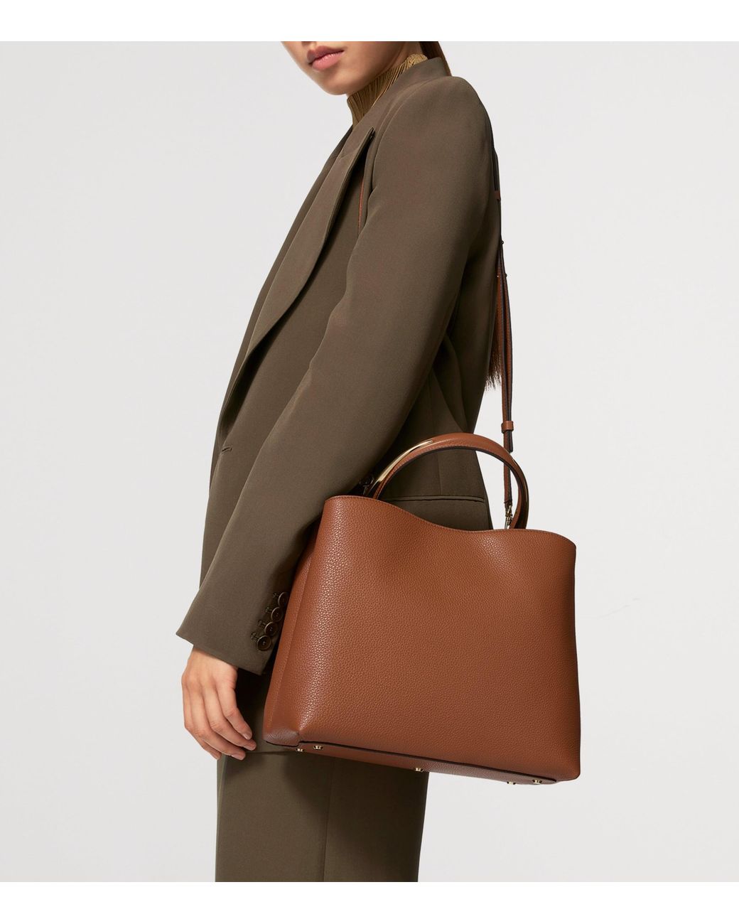 Cartier Brown Medium Calfskin Panthère De Top-Handle Bag