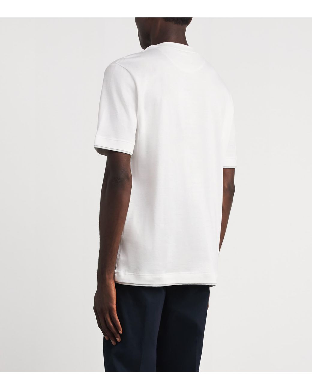 Eleventy White Giza Cotton Layered T-Shirt for men