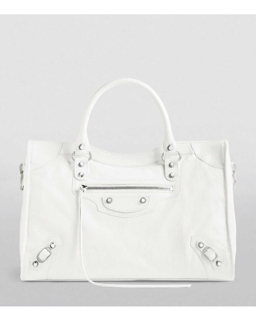 Balenciaga White Medium Leather Le City Top-Handle Bag