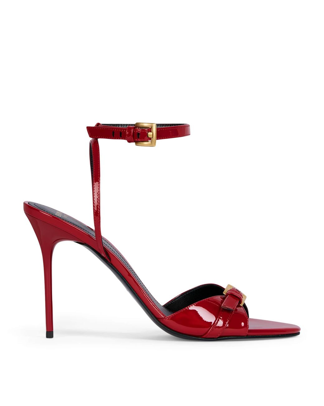 Balmain Red Patent Leather Anthem Heeled Sandals 95