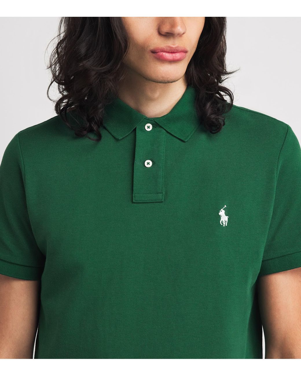 Polo Ralph Lauren Green Cotton Mesh Custom-Fit Polo Shirt for men