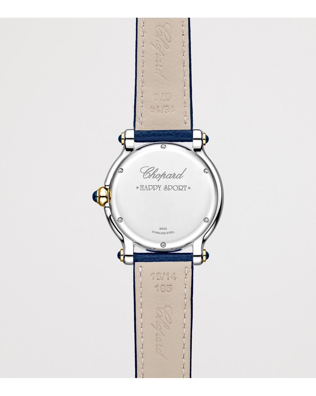 Chopard Blue Stainless Steel And Diamond Happy Sport Watch