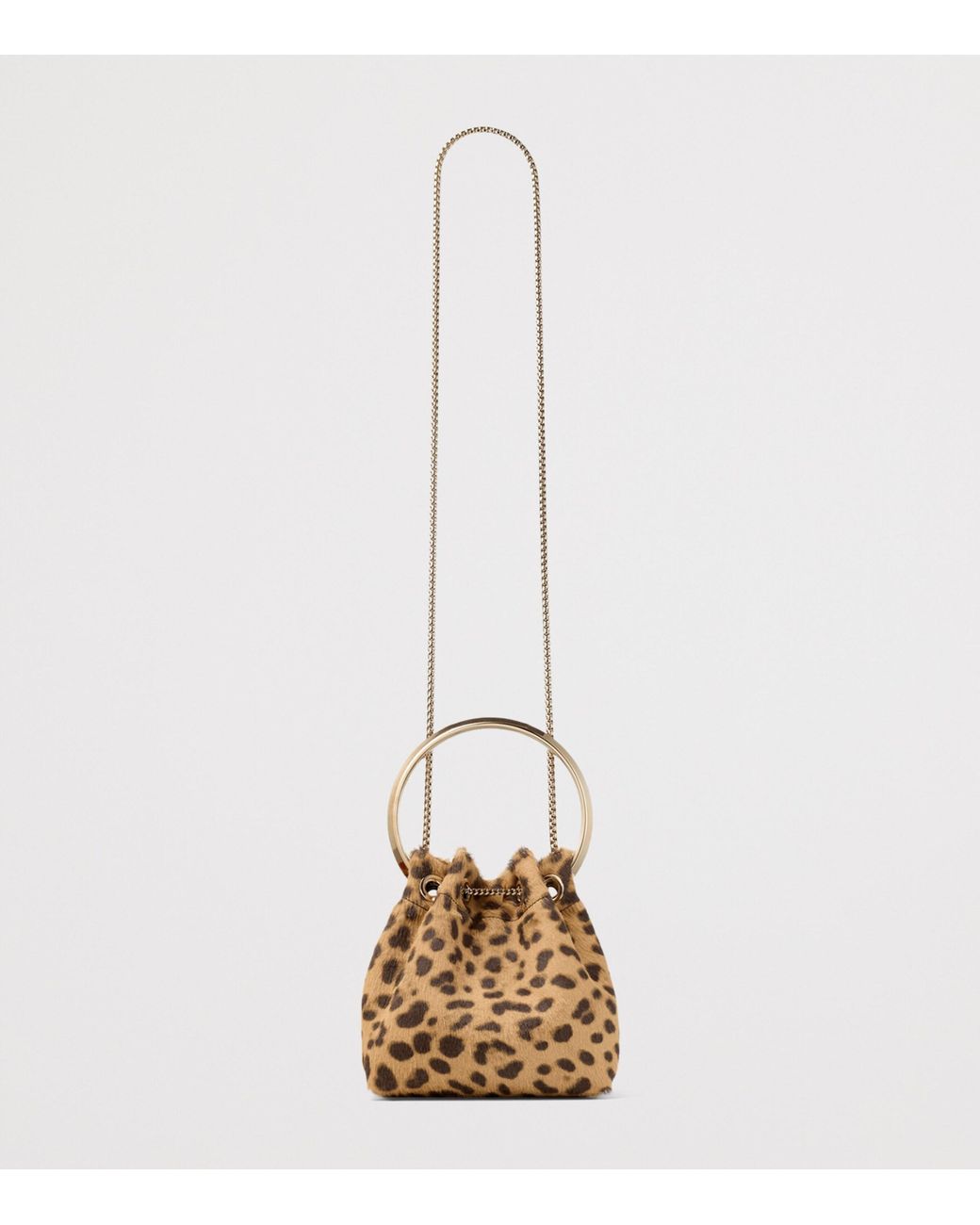 Jimmy Choo Brown Leopard Bon Bon Top-Handle Bag